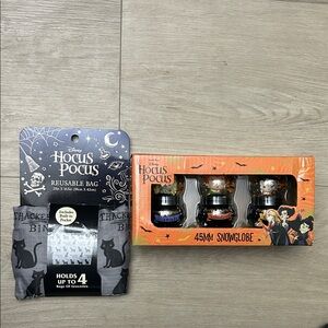 Disney Hocus Pocus 45mm snowglobe set and reusable grocery bag